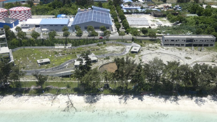 Aerial coastal view of Hulhumalé, Maldives