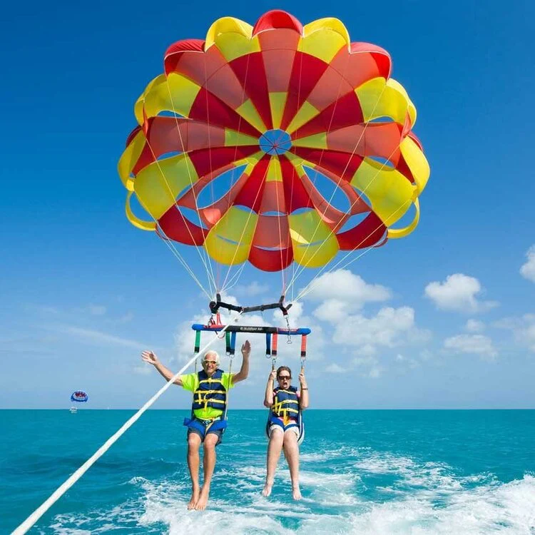 Parasailing near Maafushi, Maldives